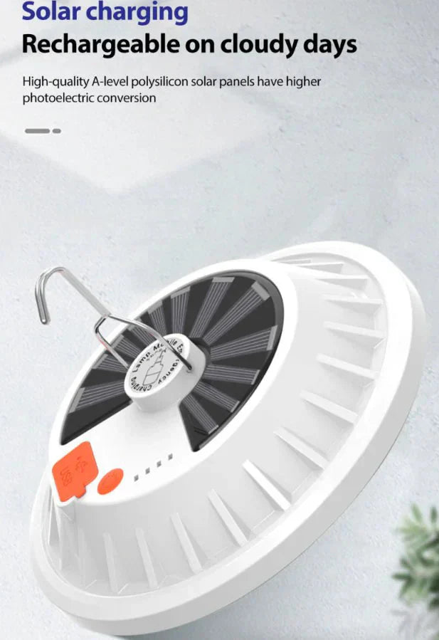 Rechargeable 60 LED Outdoor Camping Tent Light USB & Solar Lantern Hiking Lamp Anti Spier