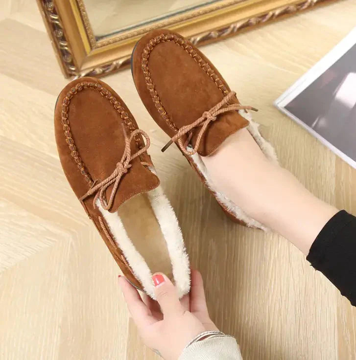 Winter Casual Plush Flat Shoes Anti Spier