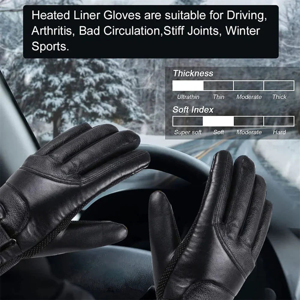Electric USB Heated Gloves Winter Warming Thermal Ski Snow Hand Warm Windproof Anti Spier