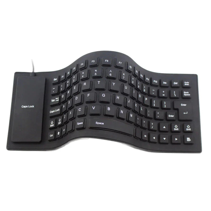 Waterproof Silicone Keyboard Foldable Flexible USB Dustproof DirtProof Full Size Anti Spier