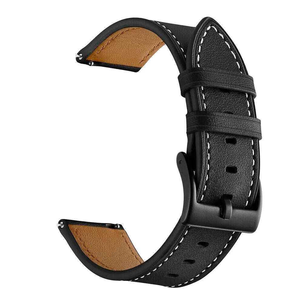 18mm 20mm 22mm Classic Genuine Leather Watch Band Strap Quick Release Wristband - Anti Spier 
