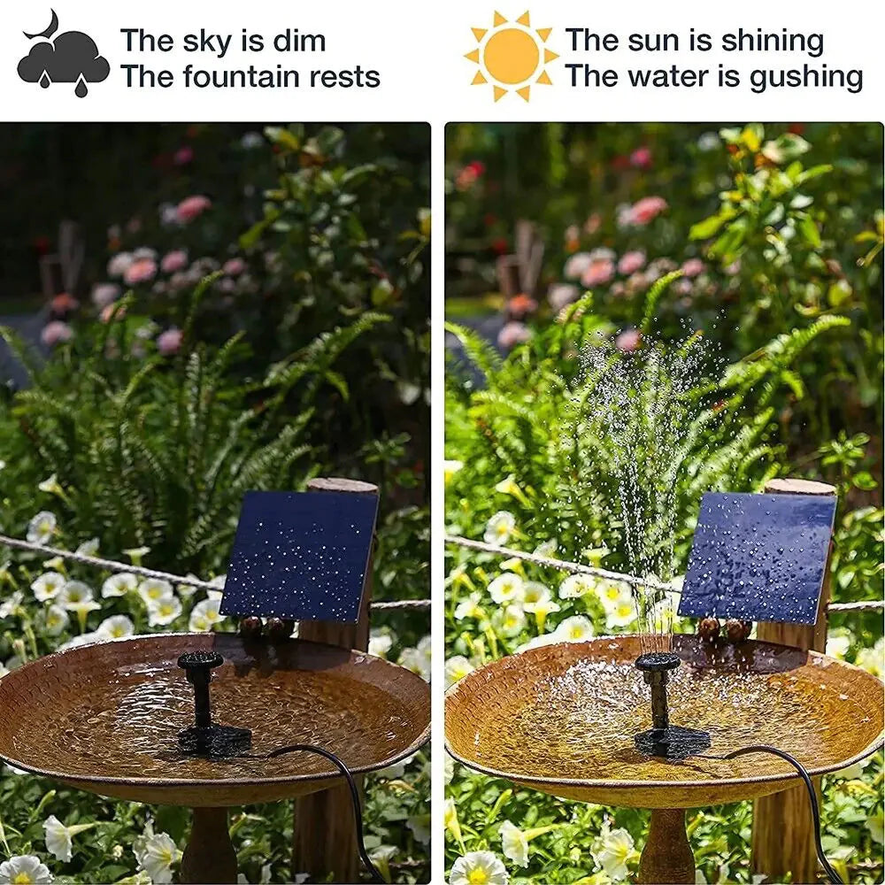 Solar Power Fountain Submersible Floating Water Pump Bird Bath Pond Garden Pool Anti Spier