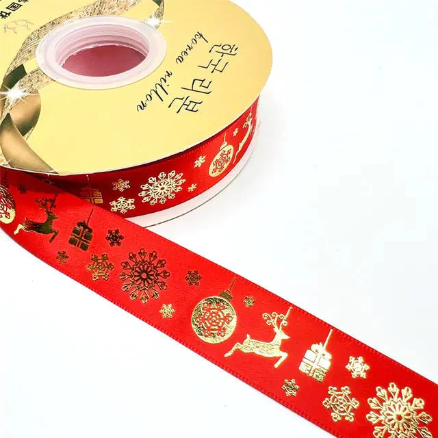 Ribbon Printed Christmas Design Decoration Gift Packing Anti Spier
