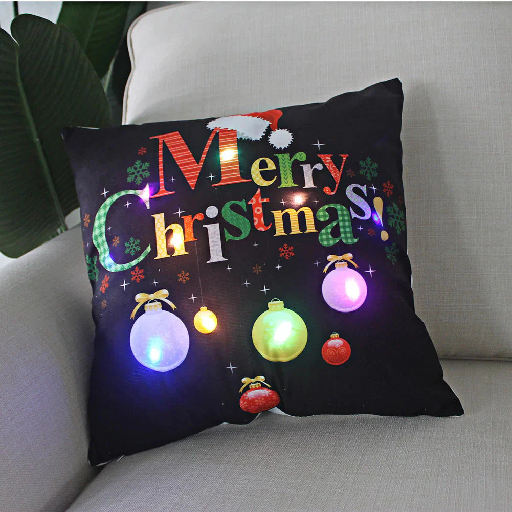 Super Soft Plush Christmas LED Lantern Pillowcase Anti Spier