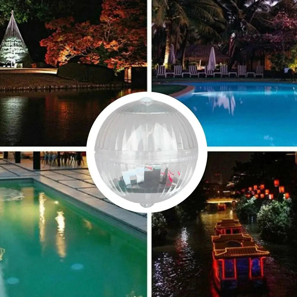 Outdoor Solar LED Floating Light Garden Pond Pool Lamp Rotating RGB Color Change Anti Spier