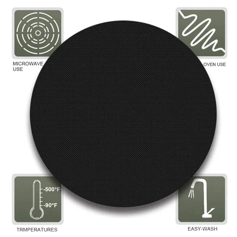 High-Temperature Non-Stick Round BBQ Mat 15.75” Anti Spier