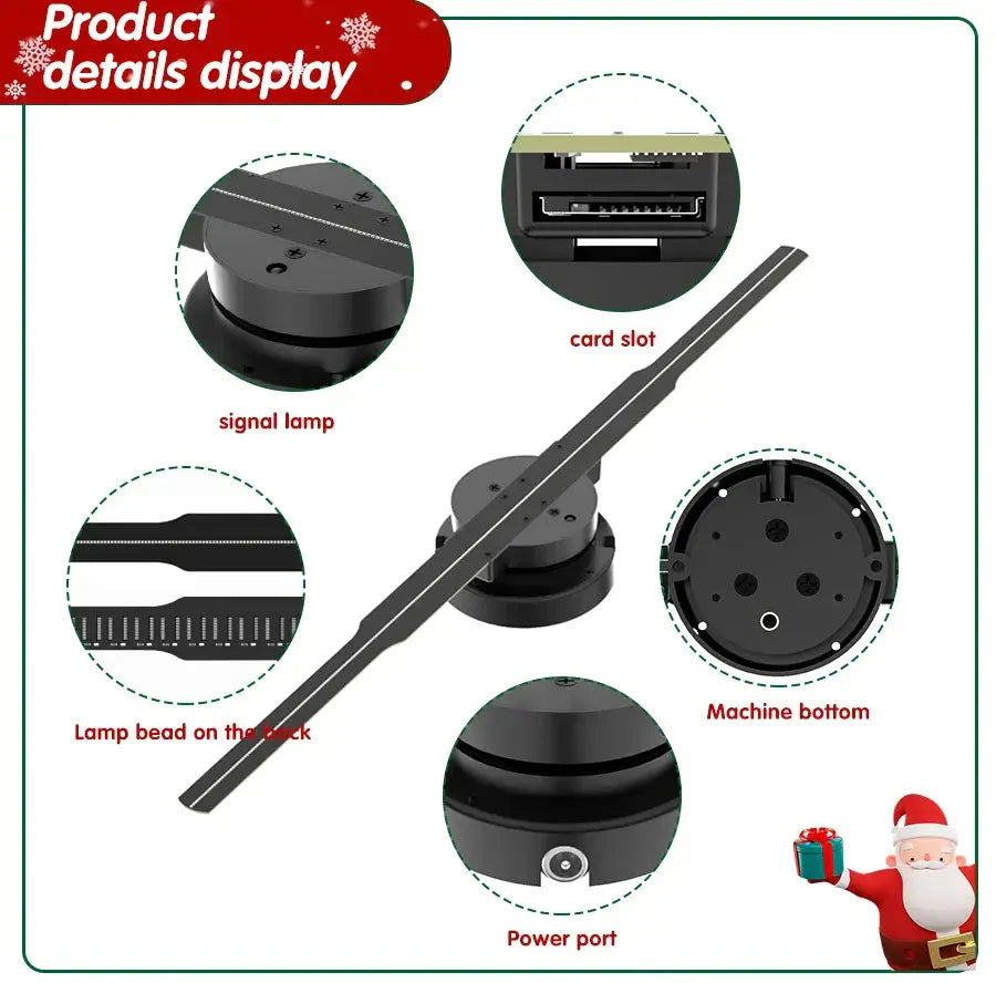 3D HD Hologram Fan Projector Anti Spier