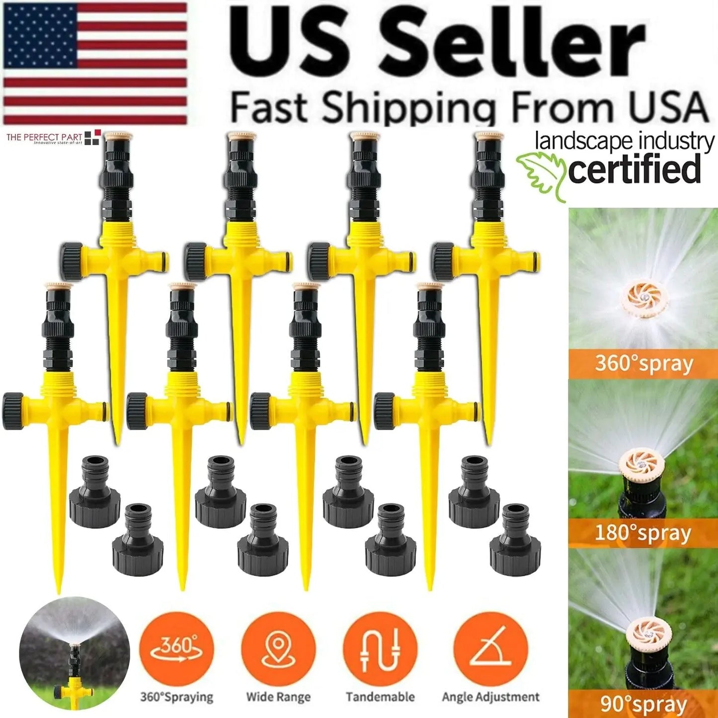 360° Rotation Auto Irrigation System Garden Lawn Sprinkler Patio Save Water USA Anti Spier