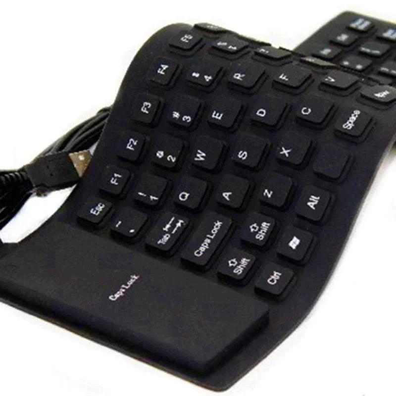 Waterproof Silicone Keyboard Foldable Flexible USB Dustproof DirtProof Full Size Anti Spier