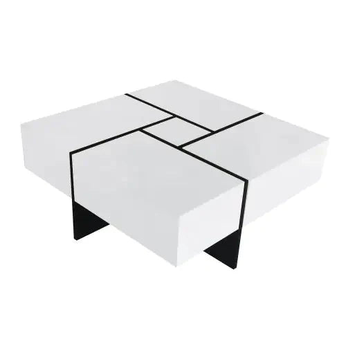 Unique Design Coffee Table With 4 Hidden Storage Compartments Anti Spier