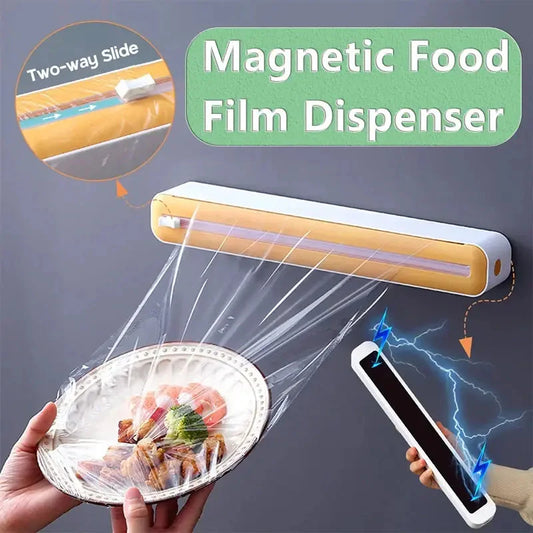 Food Film Dispenser with Magnetic Wrap Anti Spier