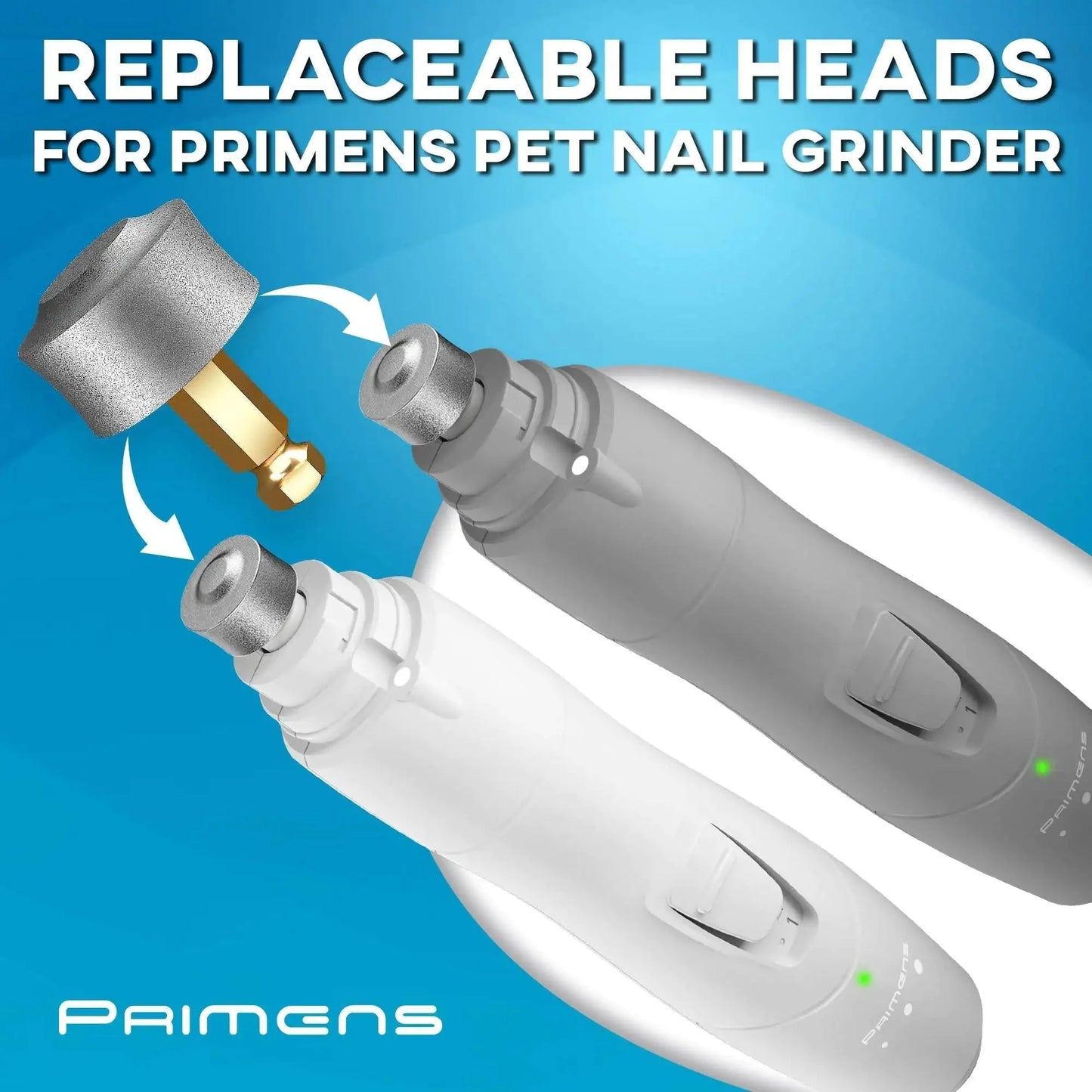 Primens Professional Dog Nail Grinder Replacement Head Pack of 3 Bits Tip Anti Spier