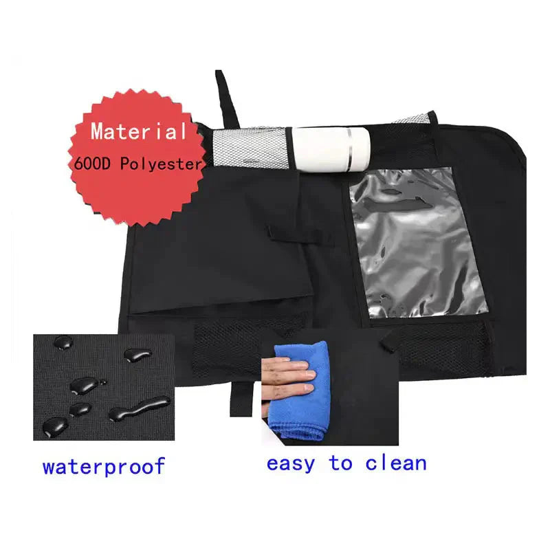 Car Seatback Organizer with Cup Holder - Travel Accessory Anti Spier