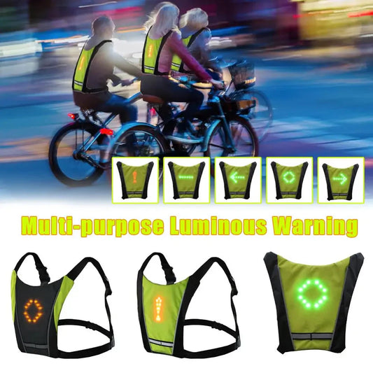 LED Cycling Safety Vest with Bag Anti Spier
