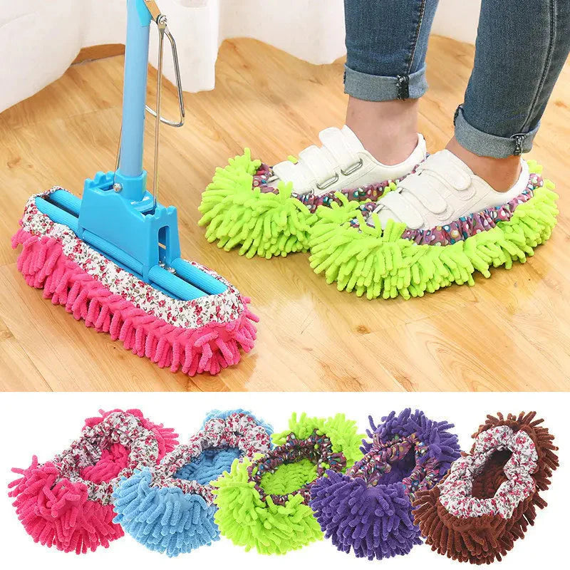 Multifunction Floor Dust Cleaning Slippers Shoes Anti Spier