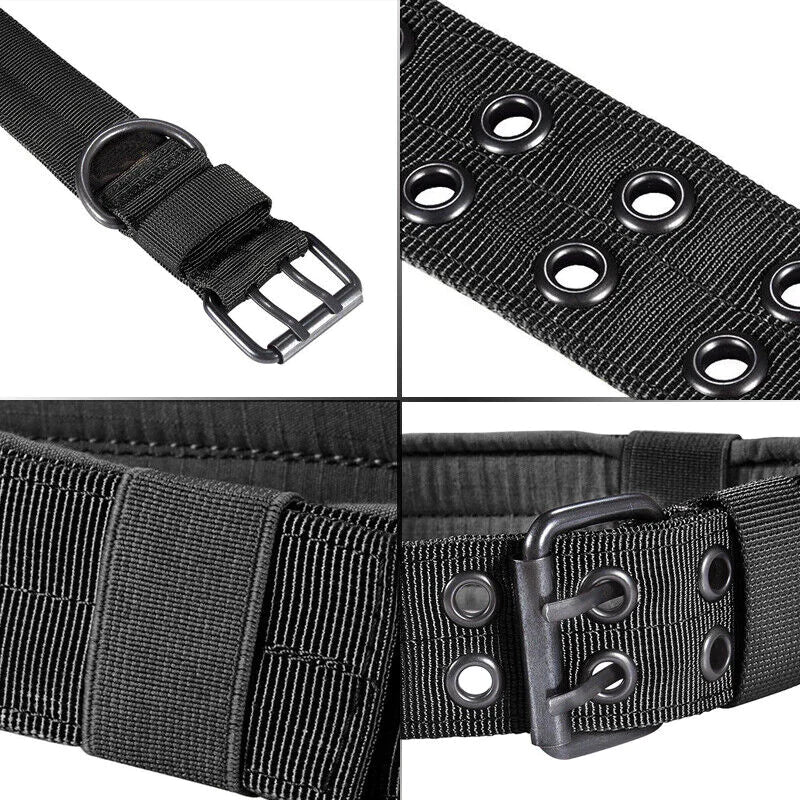 2" Wide Tactical Heavy Duty Nylon Large Dog Collar K9 Military With Metal Buckle Anti Spier