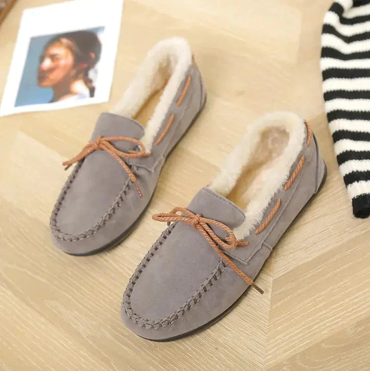 Winter Casual Plush Flat Shoes Anti Spier