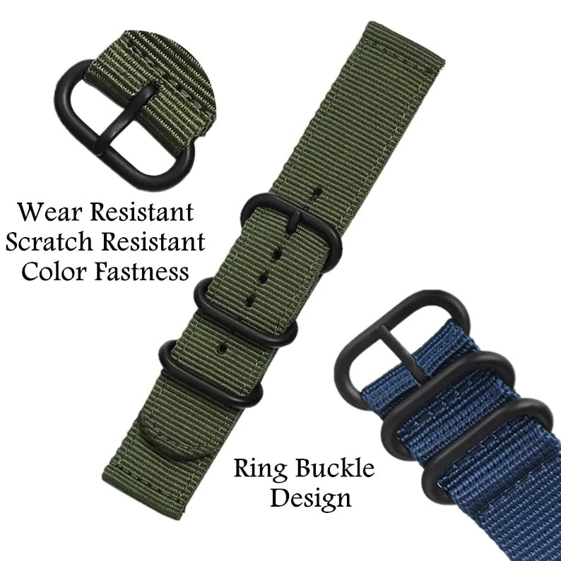 18mm 20mm 22mm Durable Military Woven Nylon Wrist Watch Band Quick Release Strap - Anti Spier 