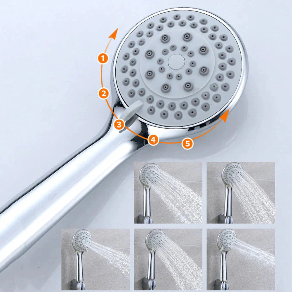 High Pressure Shower Head 5 Settings Handheld Shower Heads Spray With 5 FT Hose Anti Spier