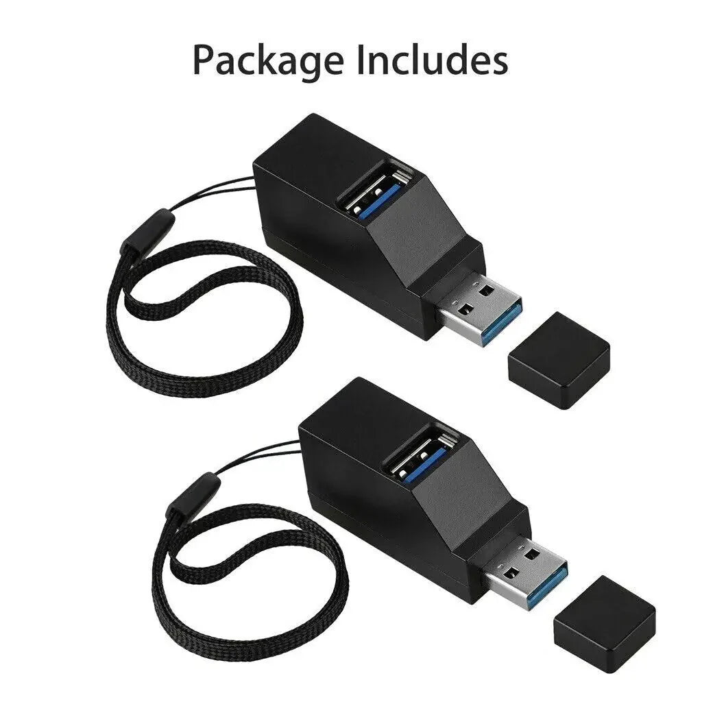 2 Pcs 3 Port USB 3.0 Hub Portable High Speed Splitter Box For PC Notebook Laptop Anti Spier