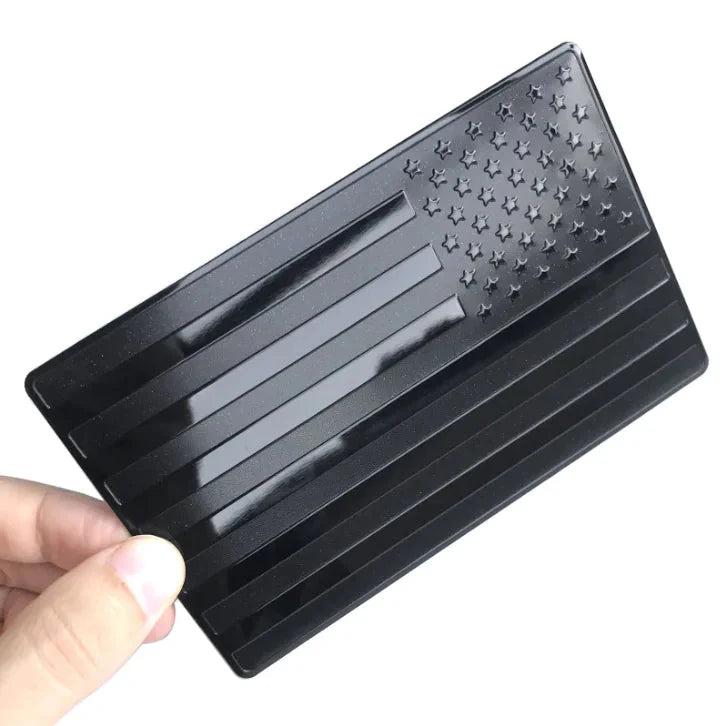 2PCS Metal USA Flag Sticker American Car Truck Decal Emblem Black Anti Spier