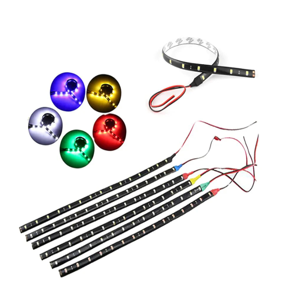 Lot Waterproof 12''/15 DC 12V Motor LED Strip Underbody Light For Car Motorcycle Anti Spier