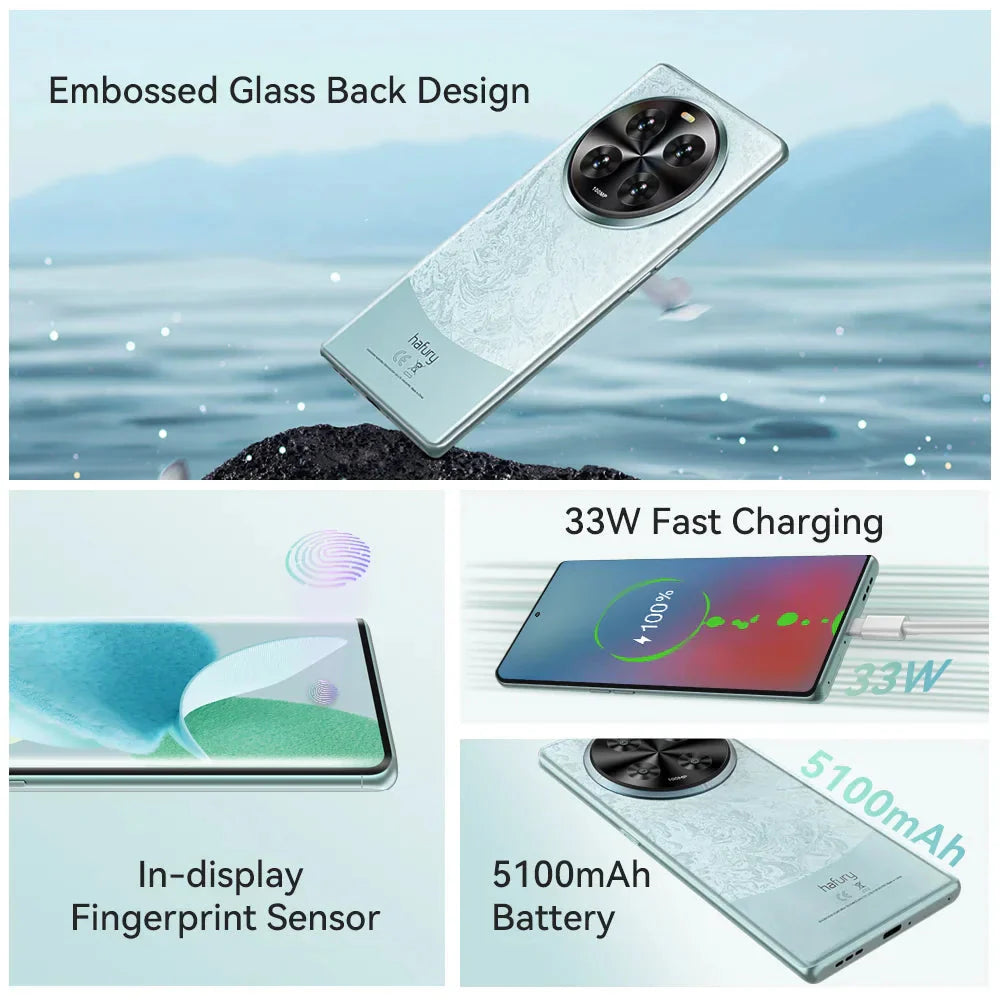 Cubot Hafury Meet, 6.67" 120Hz AMOLED Curved Screen, Smartphone Android, 24GB RAM(12GB+12GB),256GB ROM,Helio G99,Octa-core,100MP Anti Spier