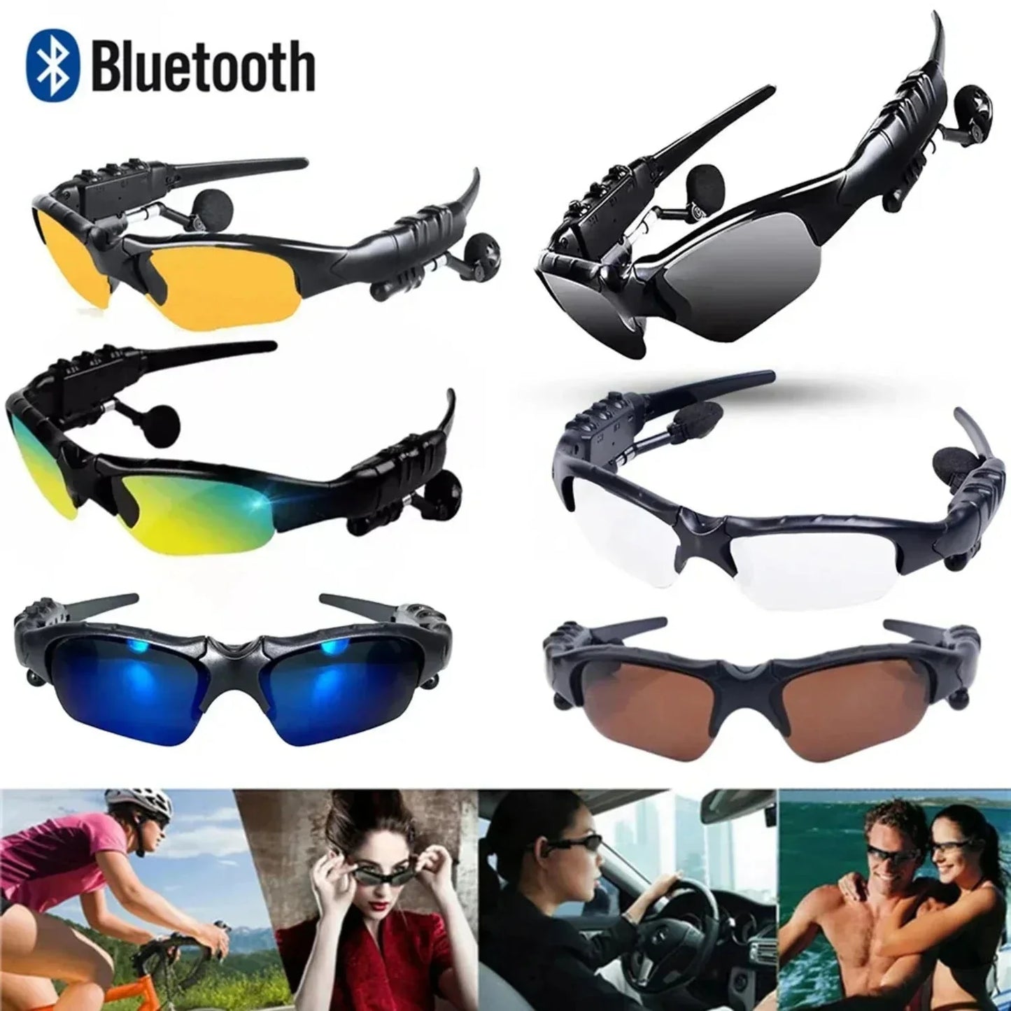 New Smart Bluetooth 5.0 Audio Polarized Sun Glasses Surround Sound Headphones Listen To Music Call Cycling Sunglasses  Men Women Anti Spier