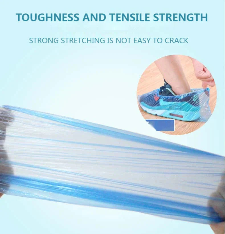 Portable Waterproof Boot Covers Plastic Non-slip Wear Disposable Shoe Covers Overshoes Rain Shoe Covers Mud-proof 1Pack/100 Pcs Anti Spier