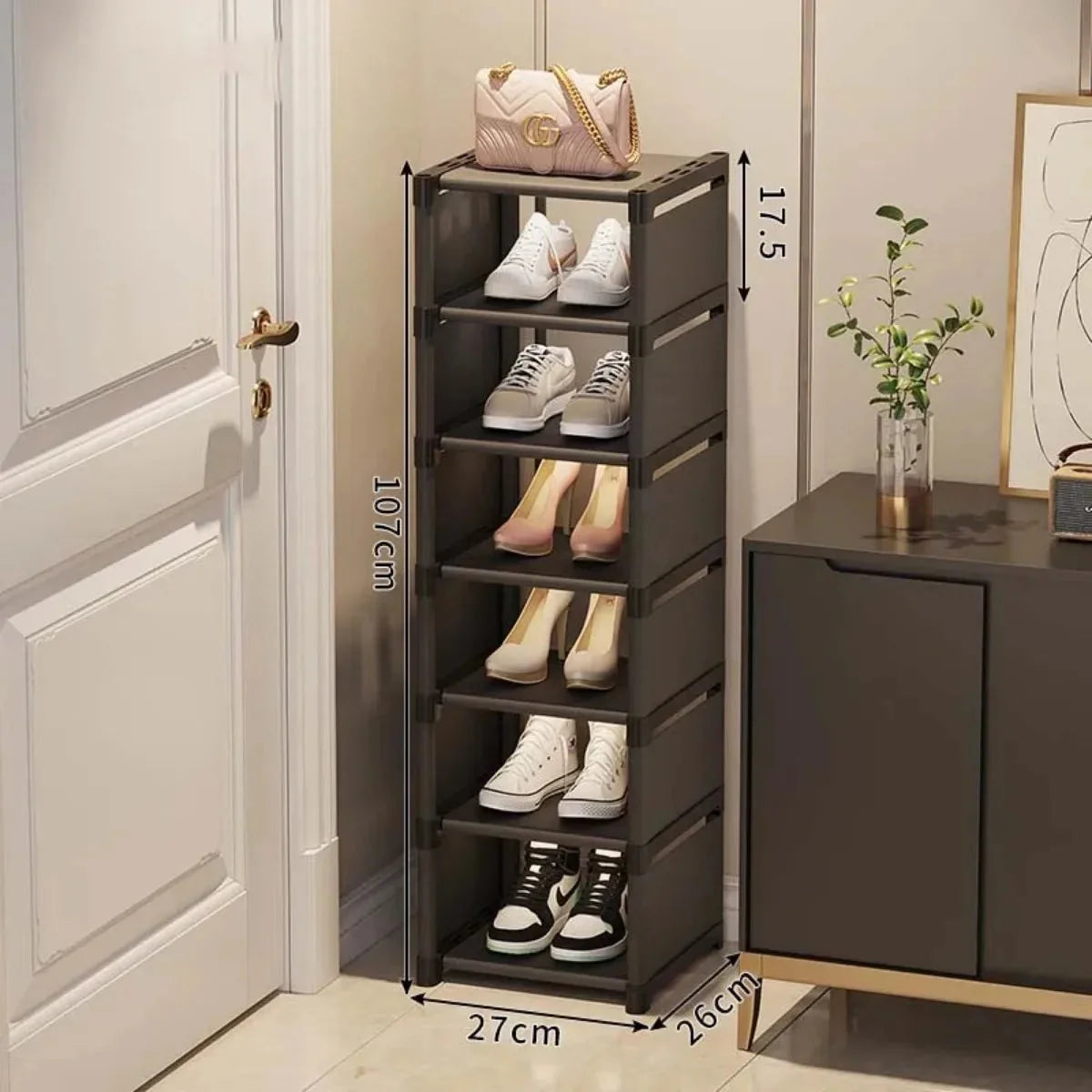 Multi-Layer Stackable Shoe Cabinet Shoes Storage Rack foldable free combination shoe rack For Entry Wall Corner Shoes Shelf Anti Spier