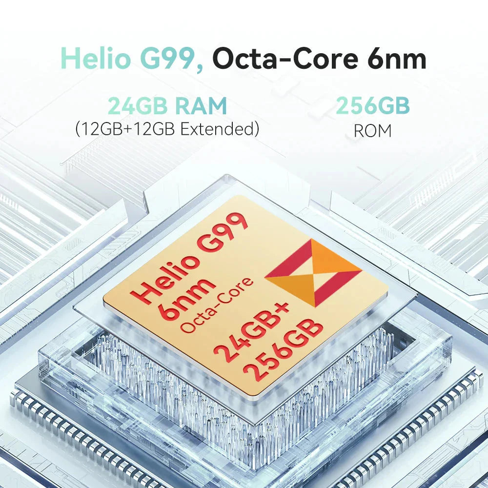 Cubot Hafury Meet, 6.67" 120Hz AMOLED Curved Screen, Smartphone Android, 24GB RAM(12GB+12GB),256GB ROM,Helio G99,Octa-core,100MP Anti Spier