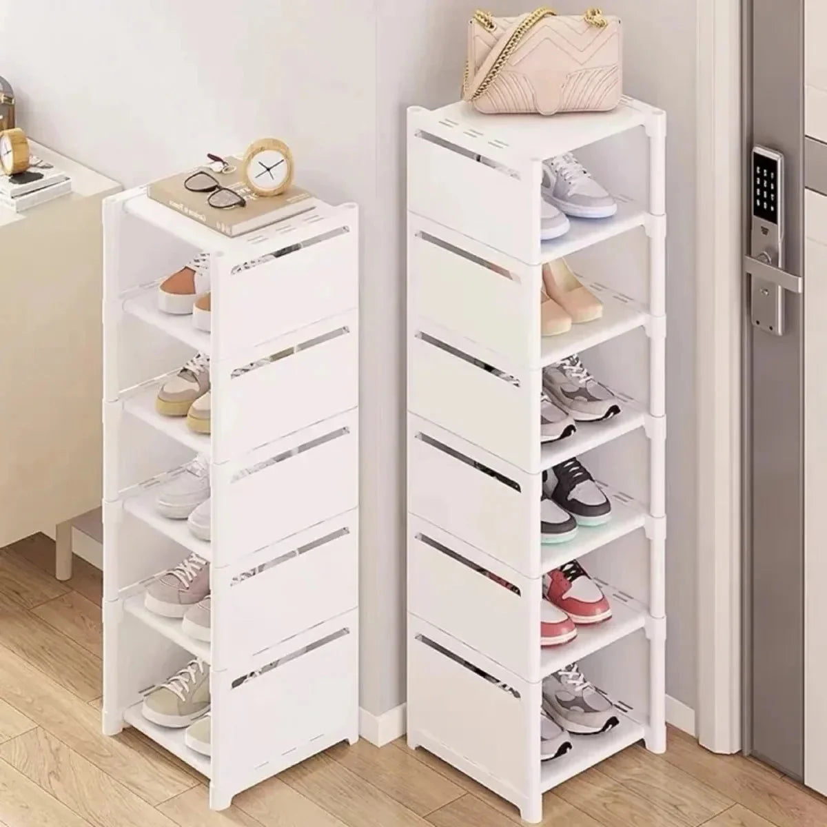 Multi-Layer Stackable Shoe Cabinet Shoes Storage Rack foldable free combination shoe rack For Entry Wall Corner Shoes Shelf Anti Spier