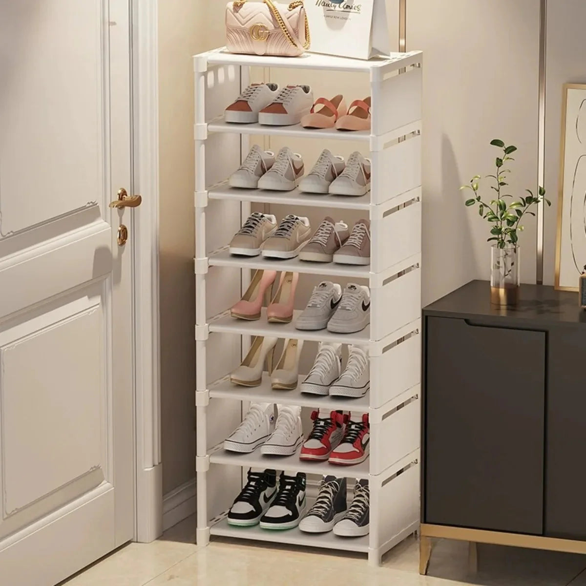 Multi-Layer Stackable Shoe Cabinet Shoes Storage Rack foldable free combination shoe rack For Entry Wall Corner Shoes Shelf Anti Spier