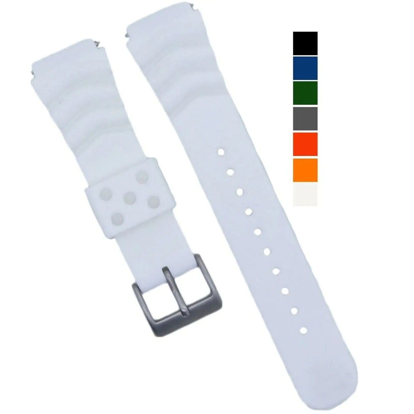 18mm 20mm 22mm Soft Silicone Watch Band Divers Replacement Strap Quick Release - Anti Spier 