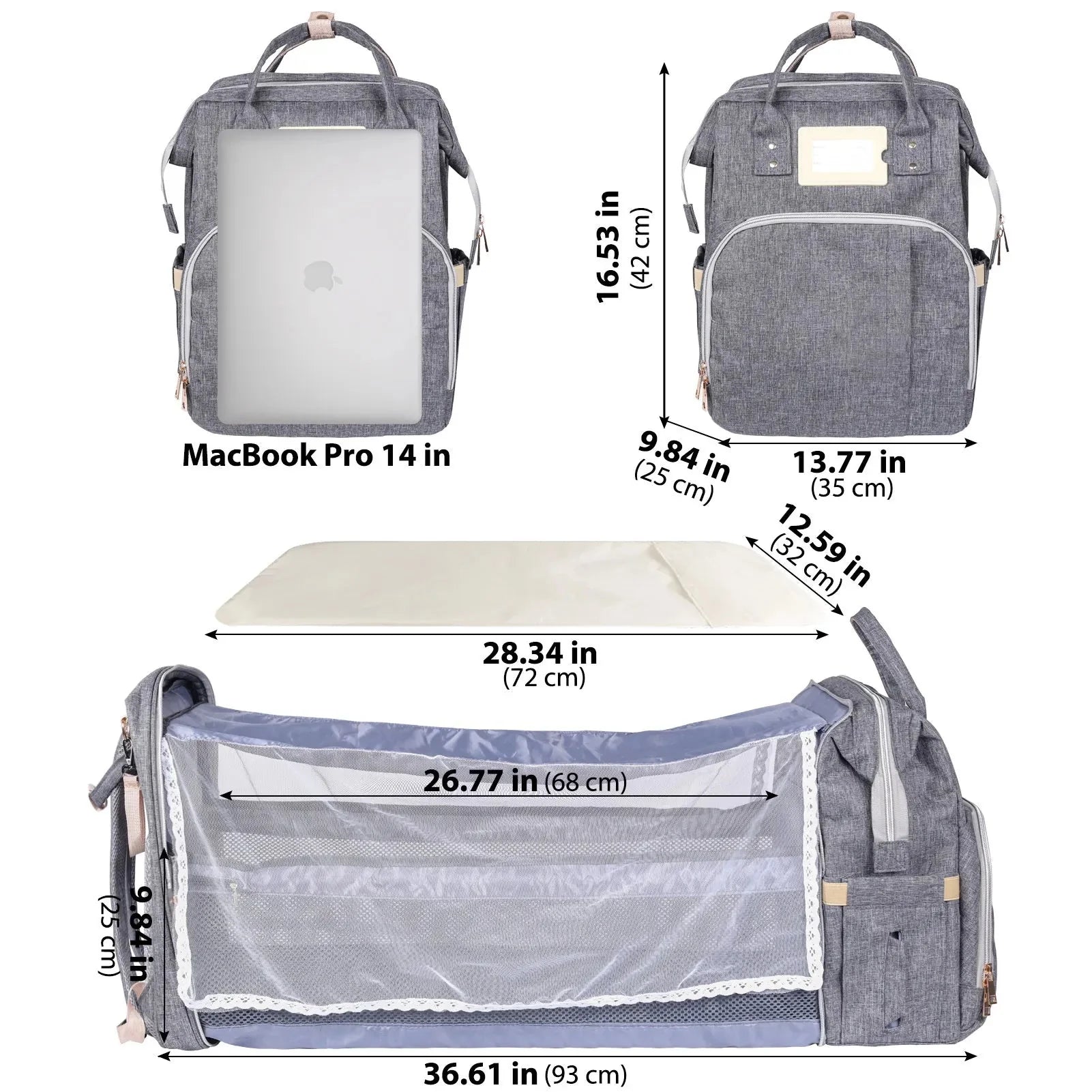 Large Multifunctional Mummy Backpack Anti Spier