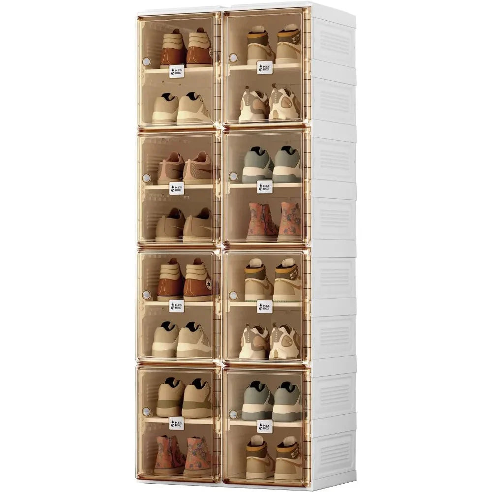 Shoe Cabinet Storage Box, Portable Folding Shoe Rack, Large Sports Shoes Cabinet Box Strong and Easy To Assemble 8-16 Grids Anti Spier