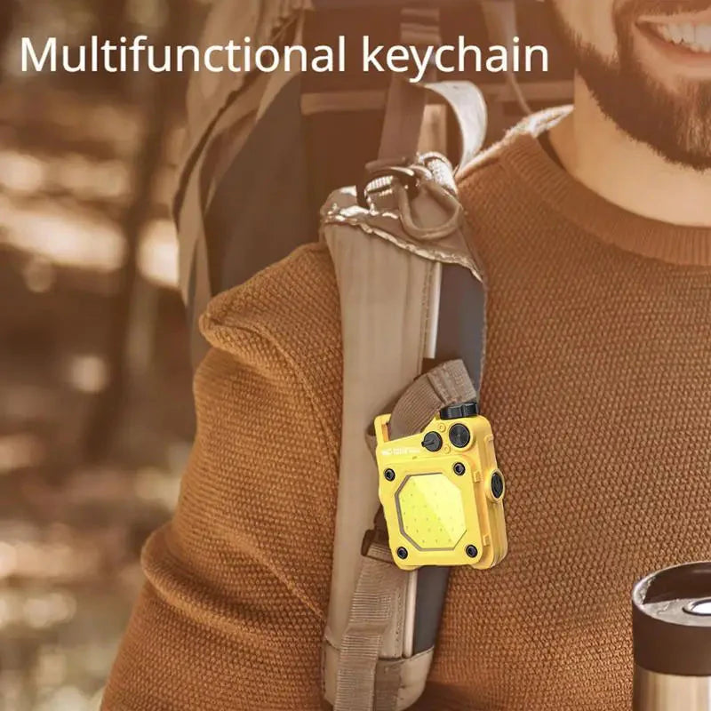 Mini LED Portable Keychain Flashlight Multifunction COB Work Light USB Rechargeable Strong Magnet Outdoor Camping Lantern Anti Spier