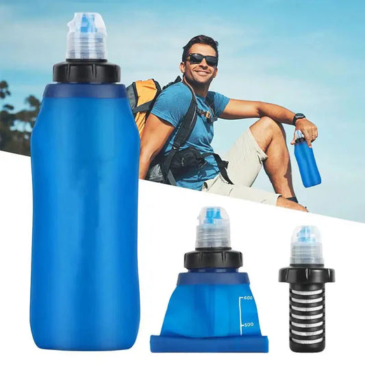 Filter Water Bottle Sports Water Bottle Foldable Portable Water Filter For Camping Hiking Water Purifier Outdoor Supplies Anti Spier
