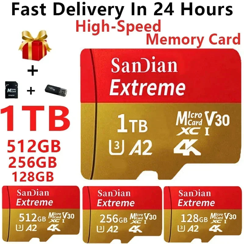 Original SD Card 2TB Large Capacity Memory Card 1TB Micro Mini TF Card 64GB High Speed Flash Card 32GB For PC/Desktop/Mac/Camera Anti Spier