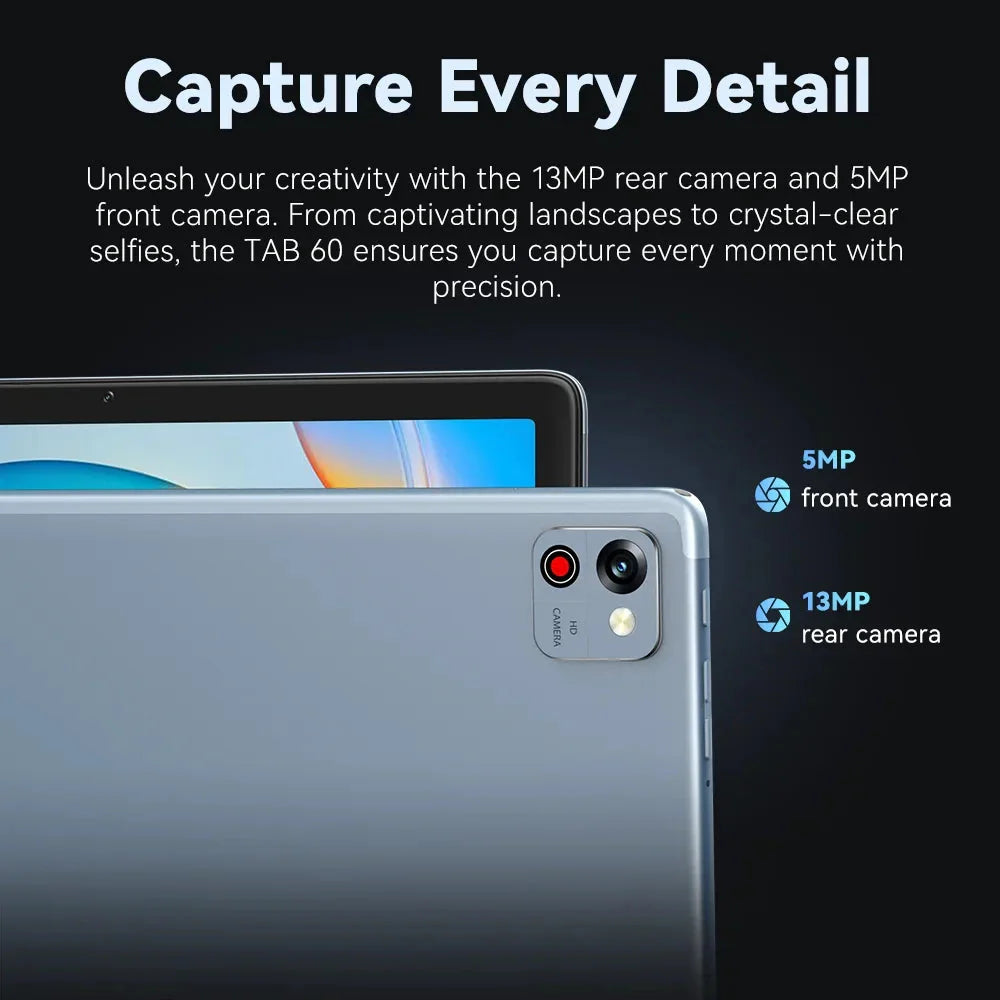 Cubot TAB 60 Tablet Octa core Android 13 8GB RAM(4GB+4GB) +128GB ROM 10.1" HD+ Screen  Wi-Fi 6 13MP Rear Camera 6000mAh Battery Anti Spier