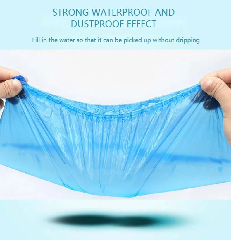 Portable Waterproof Boot Covers Plastic Non-slip Wear Disposable Shoe Covers Overshoes Rain Shoe Covers Mud-proof 1Pack/100 Pcs Anti Spier