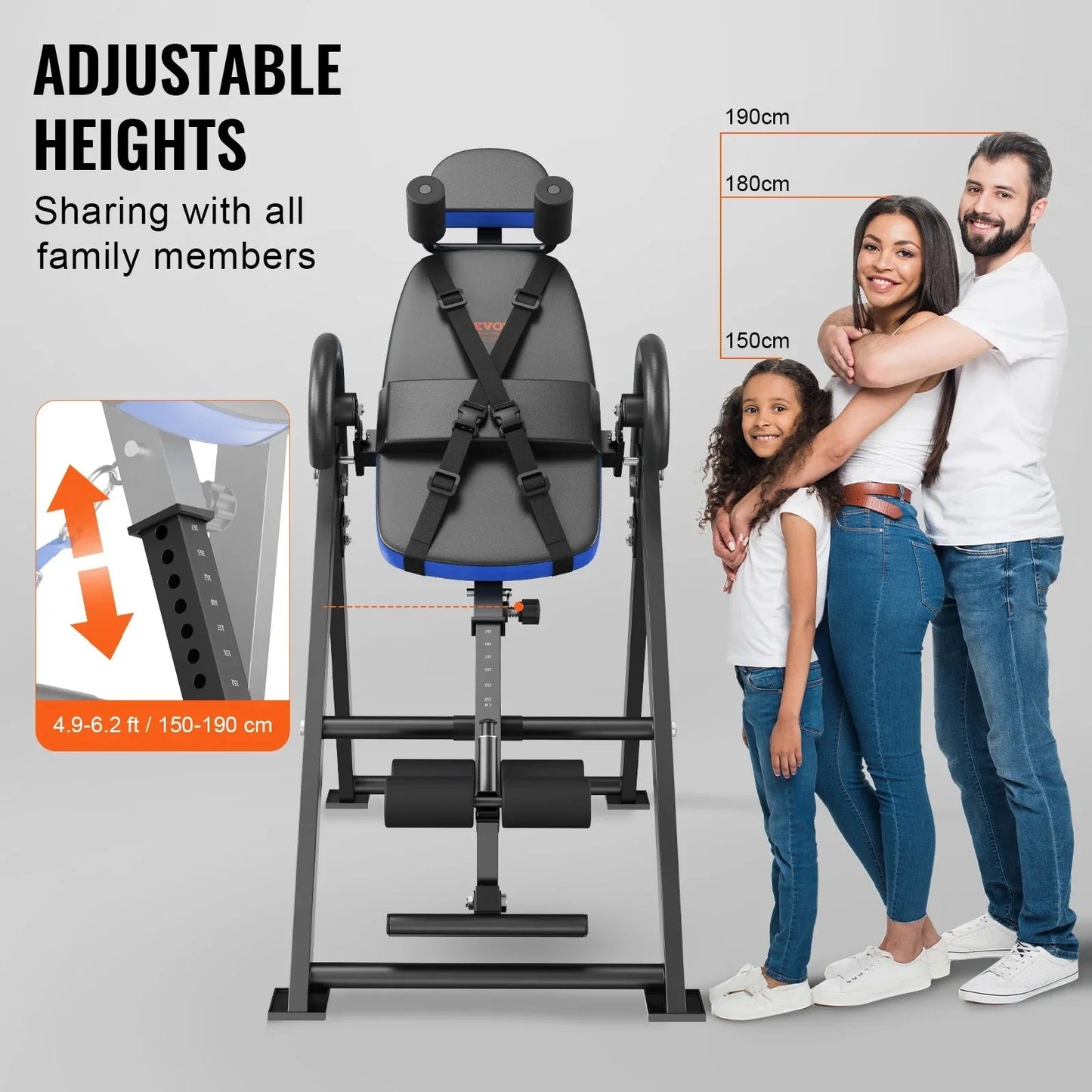 Inversion Table Heavy Duty Inversion Table Decompression Back Stretcher Machine Strength Training Equipment with Headrest Anti Spier