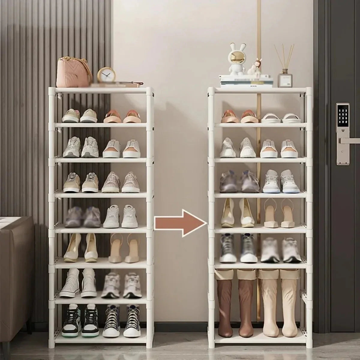 Multi-Layer Stackable Shoe Cabinet Shoes Storage Rack foldable free combination shoe rack For Entry Wall Corner Shoes Shelf Anti Spier