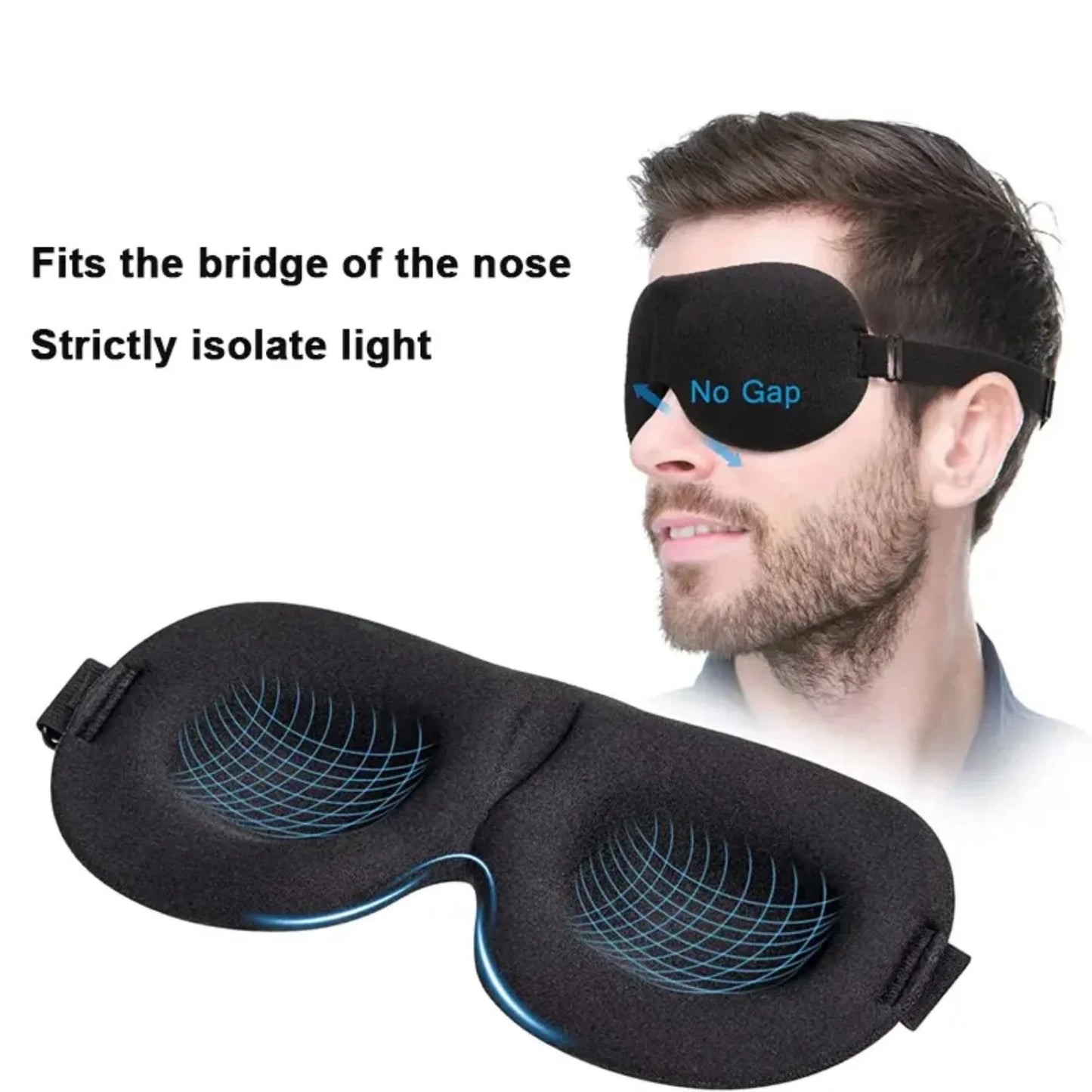 Ultimate Relaxation Deluxe Premium Ultra-Soft 3pcs Sleep Eye Mask Set - High-Quality Contoured Cup Blindfold for Restful Night, Anti Spier