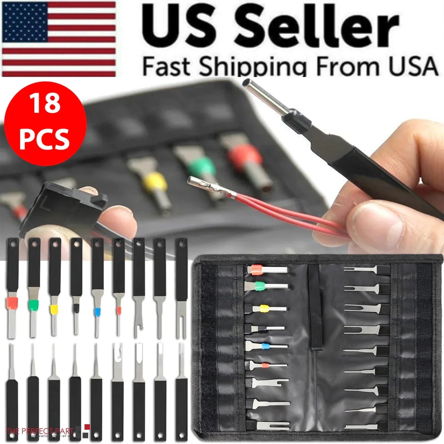 18Pcs Heavy Duty Thick Car Terminal Removal Kit Wire Connector Pin Release Tool Anti Spier