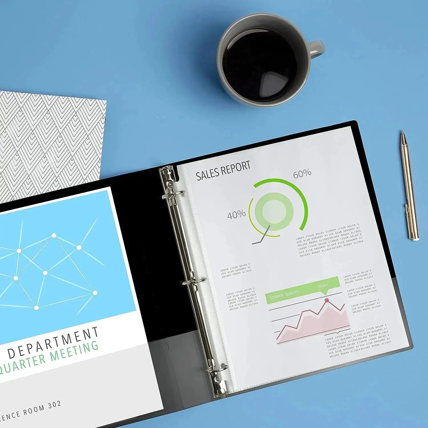 3 Ring Binder- 1" - Blue Anti Spier