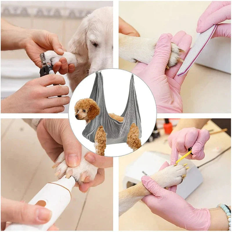 Portable Pet Dog Cat Grooming Hanging Hammock Harness Breathable Groom Helper US Anti Spier
