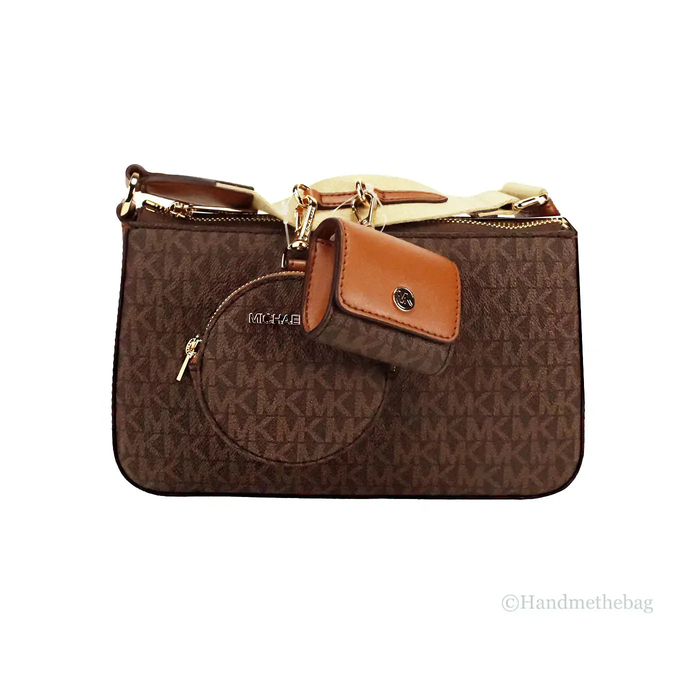 Michael Kors Jet Set Brown PVC Tech Crossbody Bag Anti Spier