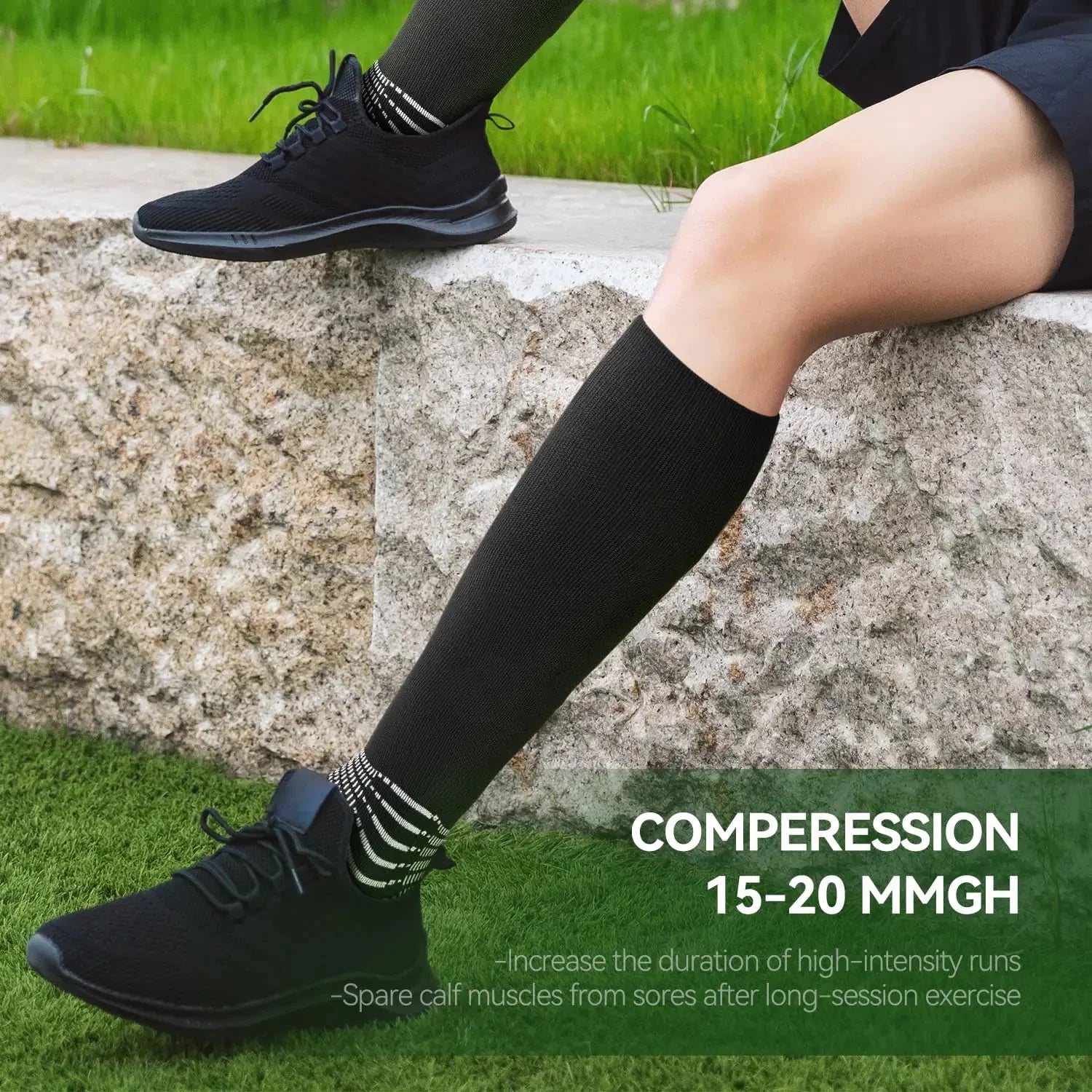 IRAMY Compressive Soccer Socks Ankle Compression Support Coolmax Wicking Anti-Slip Football Baseball Softball 1/2/3 Packs Small Red-two Packs Anti Spier