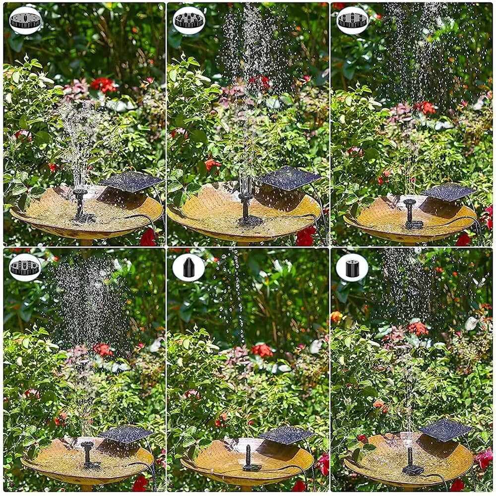 Solar Power Fountain Submersible Floating Water Pump Bird Bath Pond Garden Pool Anti Spier